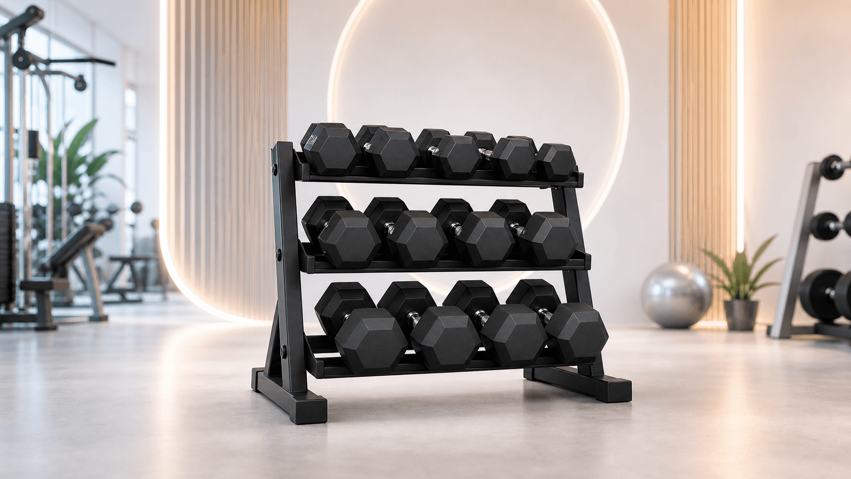 Rubber Dumbbell Set fitness equipment